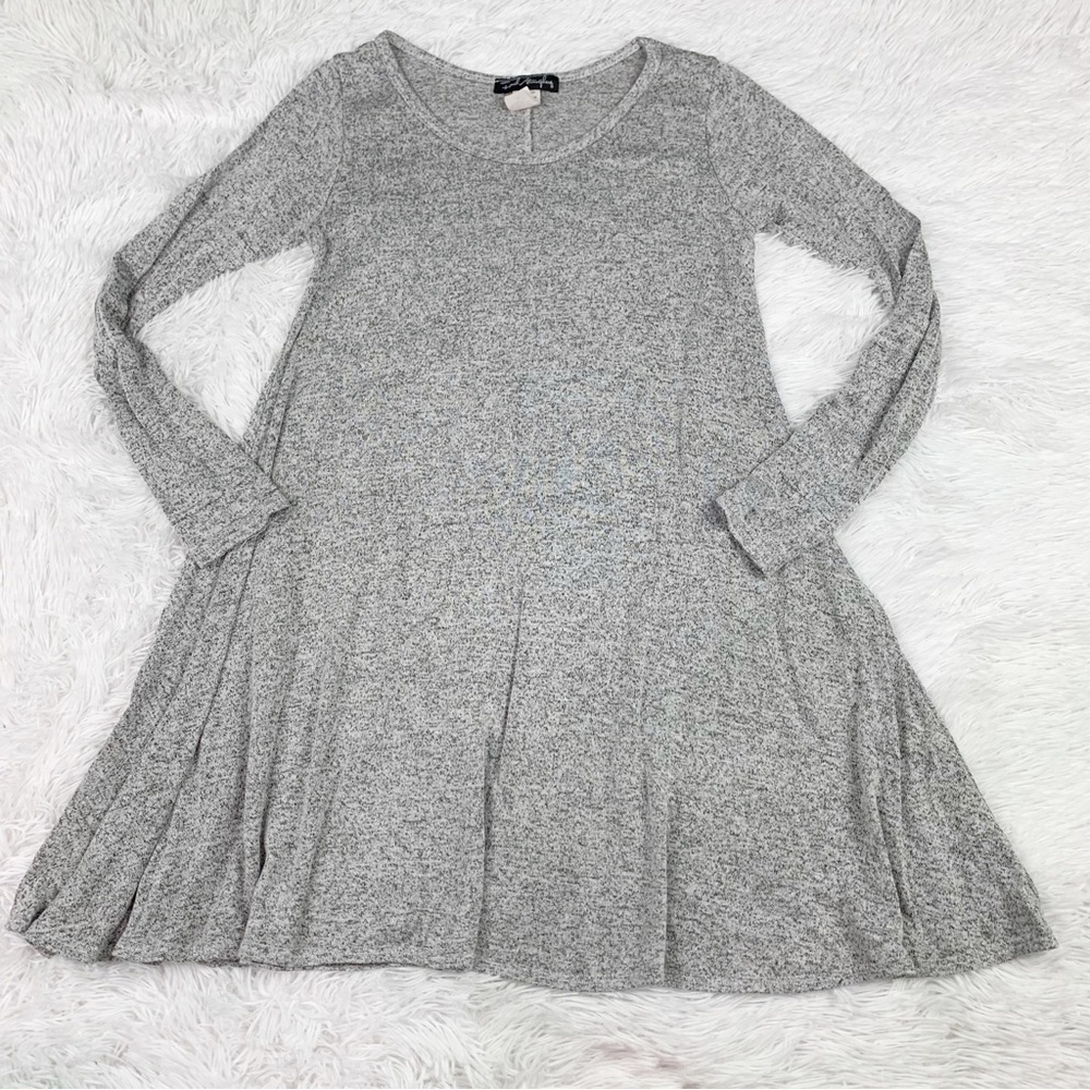 French Atmosphere long sleeve round neck tunic swing dress Made in USA